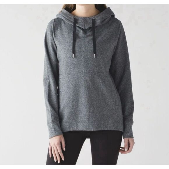 lululemon athletica Tops - Lululemon Women’s 6 Split Pullover Hoodie Heathered Speckled Gray Sweatshirt